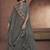 Dark slate grey embroidered georgette layered poncho style flared dress