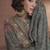 Dark slate grey embroidered georgette layered poncho style flared dress