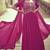 Pink embroidered chinnon-silk jacket style anarkali