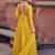 Yellow embroidered chinnon-silk anarklai with dupatta