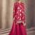 Pink sequence embroidery silk sharara suit with dupatta