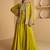 Lime green sequence embroidered jacket style palazzo suit