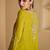 Lime green sequence embroidered jacket style palazzo suit