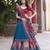 teal tussar Silk Lehenga Choli with Patola Print & Foil Shine