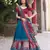 teal tussar Silk Lehenga Choli with Patola Print & Foil Shine