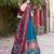 teal tussar Silk Lehenga Choli with Patola Print & Foil Shine