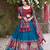 teal tussar Silk Lehenga Choli with Patola Print & Foil Shine