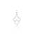 White cubic zirconia pendant set with floral design