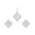 White cubic zirconia pendant set with geometric design