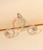 Rose gold cubic zirconia pendant set with dual-tone design