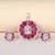 White cubic zirconia necklace set with floral bloom design