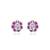 White cubic zirconia necklace set with floral bloom design