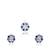 Oxidised cubic zirconia necklace set with textured blossom design