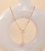 Star-shaped cz rose gold pendant necklace with celestial design and sparkling finish