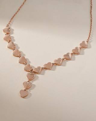 Heart cluster cz rose gold necklace with whimsical romance and layered charms 1