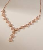 Heart cluster cz rose gold necklace with whimsical romance and layered charms