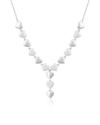 Heart cluster cz silver necklace with whimsical romance and layered charms 2