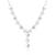 Heart cluster cz silver necklace with whimsical romance and layered charms