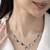 Heart cluster cz silver necklace with whimsical romance and layered charms