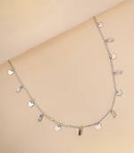 Tiny star cz silver pendant necklace with celestial dance and dainty design