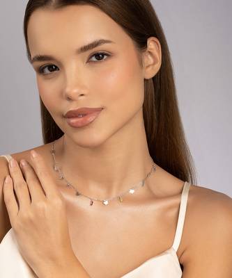Tiny star cz silver pendant necklace with celestial dance and dainty design 3