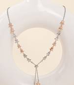 Star cascade cz multicolour necklace with graduated design and sterling chain