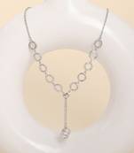 Circle silver pendant necklace with infinity symbol and polished finish