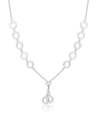 Circle silver pendant necklace with infinity symbol and polished finish 2