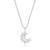 Half-moon cz silver pendant necklace with spike design and modern elegance
