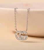 Gg motif silver necklace with iconic design and contemporary look