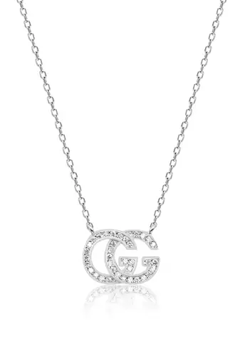 Gg motif silver necklace with iconic design and contemporary look