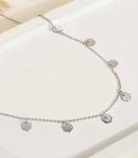 Hexagon charm silver necklace with minimalist design and daily elegance
