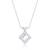 Petal-shaped cz silver necklace with four-leaf design and delicate sparkle
