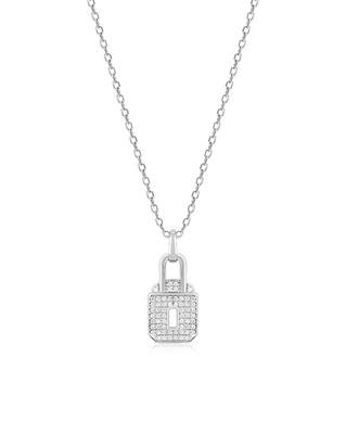 Lock design silver pendant necklace with sleek finish and daily wear appeal 2