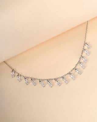 Multi-charm cz silver necklace with beads and playful detail 1