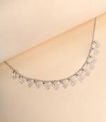 Multi-charm cz silver necklace with beads and playful detail