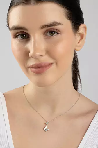 Butterfly double charm silver necklace with symbol of transformation and grace