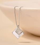 Dual pendant four-shape silver necklace with overlapping design and daily wear appeal