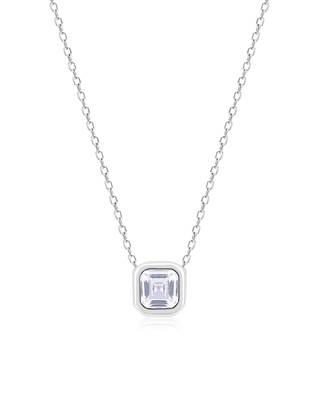 Teardrop cz silver pendant necklace with minimalist frame and everyday elegance 2