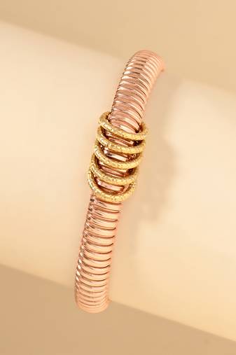 Twisted rose gold charm bracelet