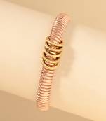 Twisted rose gold charm bracelet