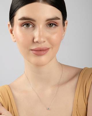 Teardrop cz silver pendant necklace with minimalist frame and everyday elegance 4