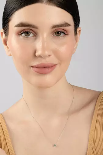 Teardrop cz silver pendant necklace with minimalist frame and everyday elegance