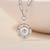 Hexagon cz cluster silver necklace with circular design and radiant center stone
