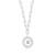 Hexagon cz cluster silver necklace with circular design and radiant center stone