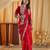 Cherry ethnic motifs kutchi embroidery silk blend saree