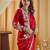 Cherry ethnic motifs kutchi embroidery silk blend saree