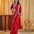 Cherry ethnic motifs kutchi embroidery silk blend saree