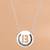 Initial 'b' round pendant silver necklace with cube chain and bold charm