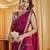 Wine embellished sequinned silk blend saree